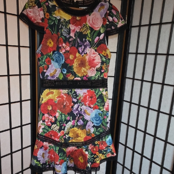 Alice + Olivia Colorful Floral Mini Dress - Picture 3 of 5